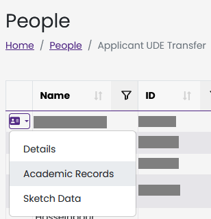 Academic Records link